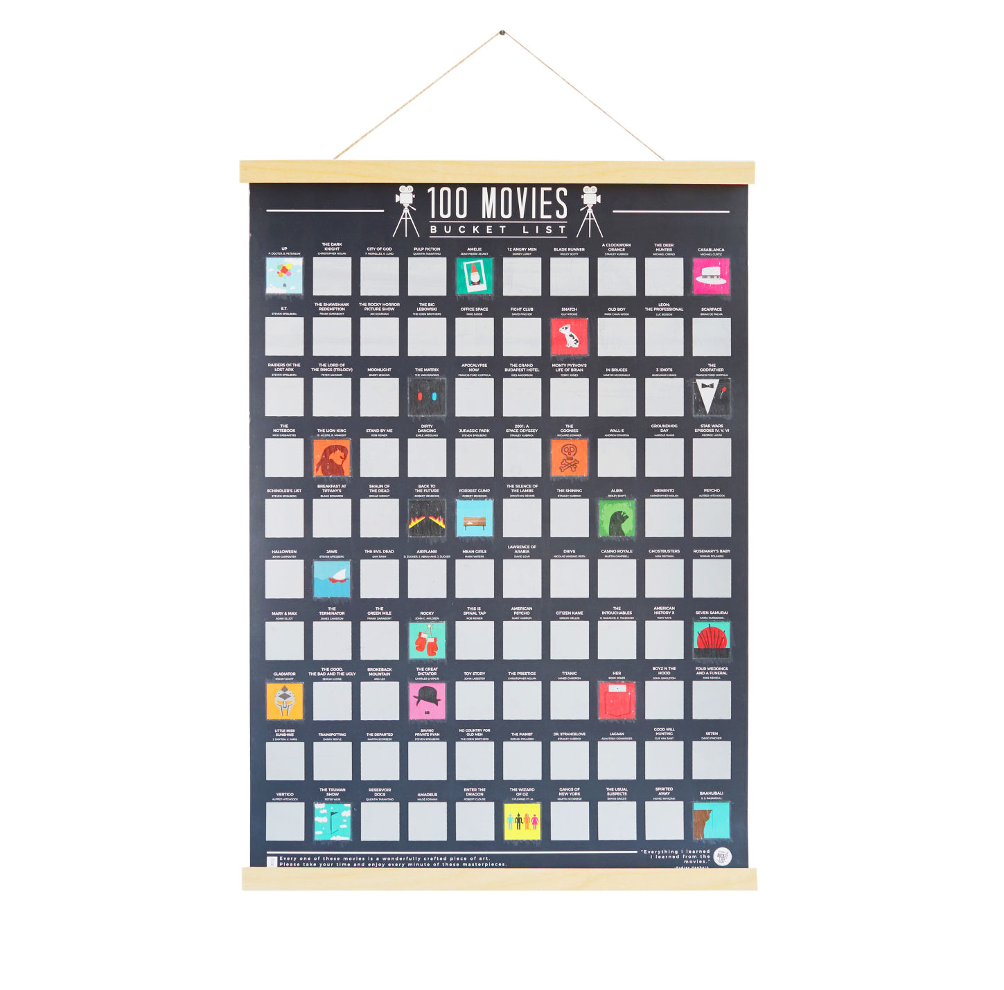 100 Movies Scratch Off Poster